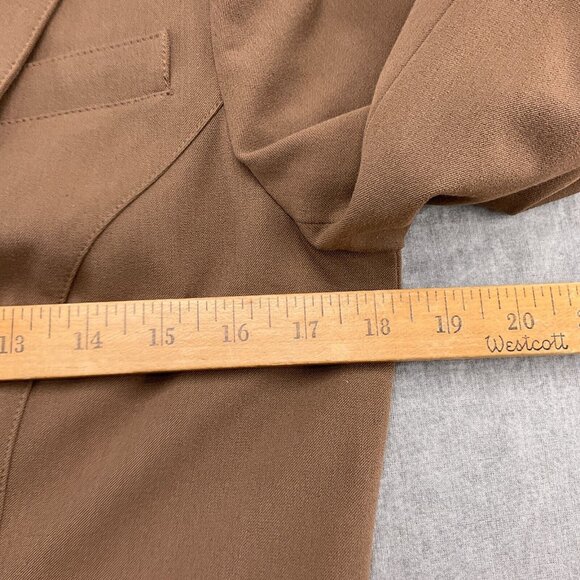 Caslon Skirt Suit Women 6/36 29W x 21L Brown‎ Button Peplum Stretch Classic 2pc - Picture 6 of 16